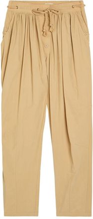 Isabel Marant Falcona Drawstring Woven Trousers - Camel - 38 (UK10 / S)