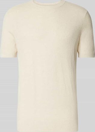 Profuomo T-Shirt aus Baumwoll-Leinen-Mix in Offwhite, Gr&ouml;&szlig;e XL