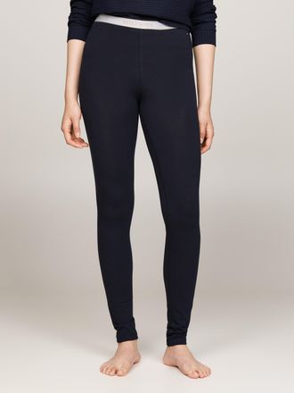 Tommy Hilfiger Leggings LEGGING, Damen, Gr. XS (34), N-Gr, blau (desert sky), Jersey, Obermaterial: 95% Baumwolle, 5% Elasthan, TOMMY HILFIGER UNDERWEAR, unifarben, 