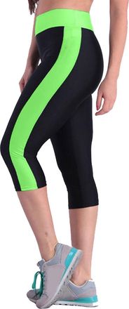 Generic Womens Yoga Pants Quick Dry Elastic Point Tight Reflective for Running Sports Fitness High Waist Side Pocket Design Comfort(Green, M)