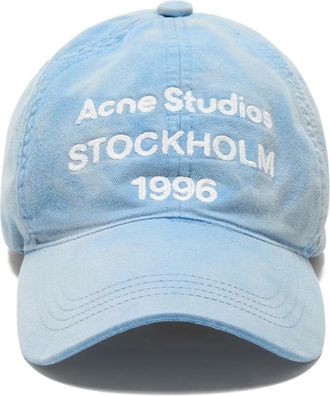 Acne Studios embroidered-logo cap - Blue