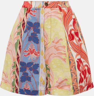 Etro Printed denim shorts