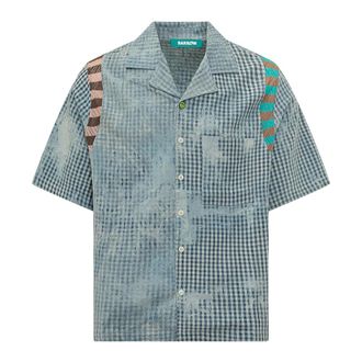 Barrow Short Sleeve Shirts, male, Blue, Size: XS Popeline Shirt