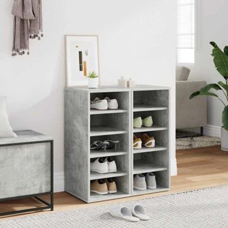 vidaXL Shoe Cabinets 2 pcs Concrete Grey 31.5x35x70 cm Engineered Wood Vidaxl