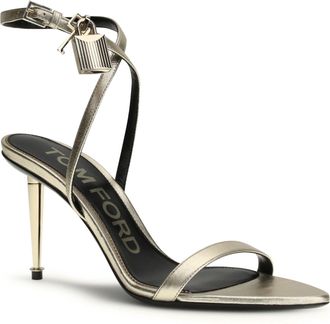 Tom Ford Womens Sandals Padlock Pale Gold Calf Leather