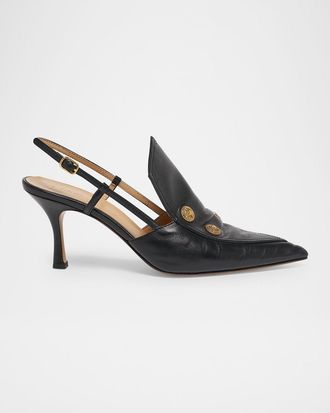 Chloé Agenes Leather Slingback Pumps