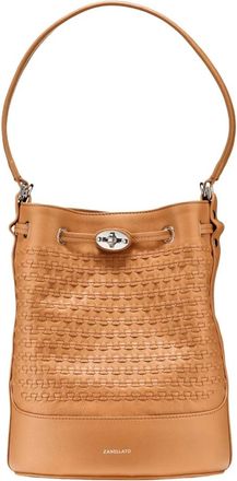 Zanellato Crossbody Bucket Bag - Dames - Schoudertassen - Beige - ONE Size - Leer - Tassen