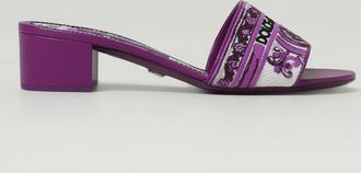 Dolce & Gabbana Mules Dolce & Gabbana in pelle e cotone con ricamo maiolica