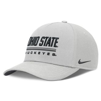 Nike Ohio State Sideline Practice Rise Nike Mens Dri-FIT College Adjustable Hat in Grey | NC060BBOH-RKB