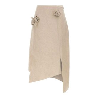 Coperni Midi Skirts, female, Beige, Size: M Flower Skirt