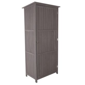Charles Bentley Wooden Storage Shed - Grey H190 x D56 x W86cm Tall Outdoor in Green