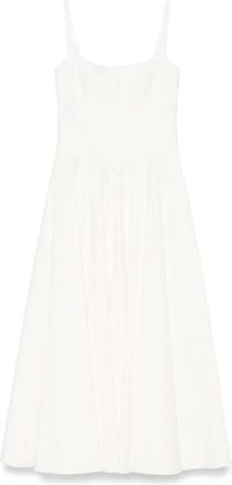 Marni Abito midi in cotone con motivo jacquard - Bianco