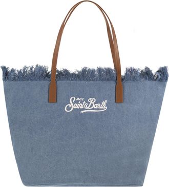 MC2 Saint Barth City Denim Shopper-Tasche mit gesticktem Logo