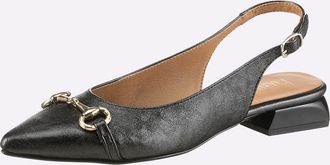 Heine Ballerina HEINE, Damen, Gr. 35, schwarz, metallic, Synthetik, Schuhe Ballerina