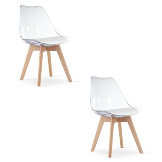 OEM Silla Mark - Transparente / Patas Naturales X 2