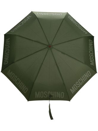 Moschino Ombrello compatto con stampa - Verde