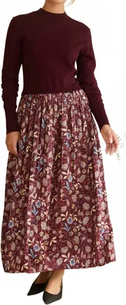 Skies Are Blue Clothing Nights Dress In Burgundy