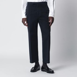 Thom Browne Navy blue cotton trousers