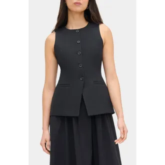 Aligne Harley Mixed Media Sleeveless Dress in Black at Nordstrom, Size 14