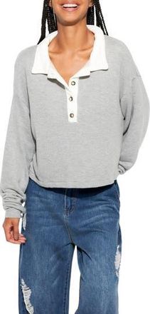 Spiritual Gangster Nichols Henley Sweatshirt in Heather Grey at Nordstrom Rack, Size X-Large