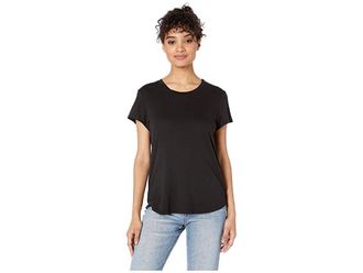 Splendid Abbie Short Sleeve Modal Jersey Crew T-Shirts Womens T Shirt Black : XS (Womens 0-2), Cotton/Modal