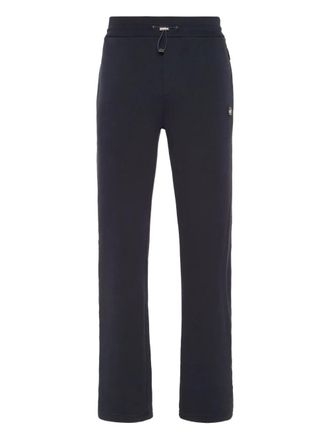 Philipp Plein logo-tape track pants - men - Cotton - S - Blue