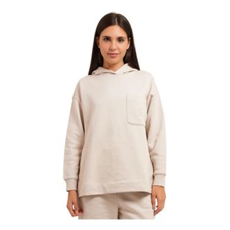 A|X Armani Exchange Sweatshirt met borstzak en capuchon - Dames - Hoodies - Beige - L - Katoen - Hoodies & sweatvesten