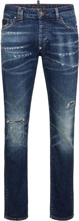 Philipp Plein 5-Pocket Super Straight Cut Jeans - Heren - Slim Fit Jeans - Blauw - W30 - Katoen - Jeans