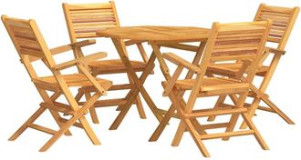 vidaXL Vidaxl - Juego De Comedor Para Jard&iacute;n 5 Piezas Madera Maciza De Teca