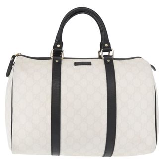 Gucci Joy Boston Bag Gg Canvas White Pvc Handbag (Pre-Owned)