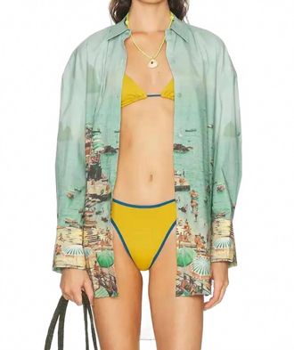Staud Sandbar Button Cuffs Top In Green