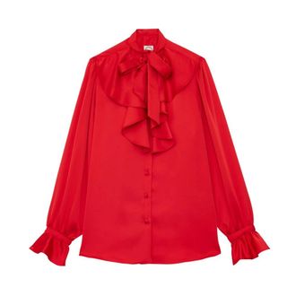 Ines De La Fressange Overhemden, Dames, Rood, 2Xs, Polyester, Fanfan Shirt