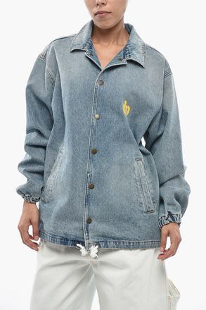 Darkpark Oversized Denim Jacket JOE With Logo Buttons Darkpark