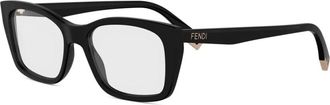 Fendi Way Fe 50155I Optisch Montuur - unisex - Brillen - Zwart - ONE Size - Leer - Accessoires