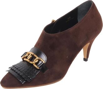 Tod's Su&egrave;de schoen met franje en ketting - Dames - Pumps - Bruin - 38 1/2 EU - Su&egrave;de - Schoenen