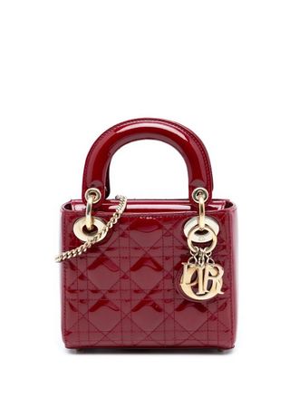Dior 2017 Mini Patent Cannage Lady Dior satchel - women - Patent Leather - One Size - Red