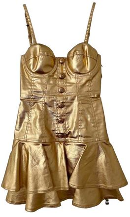 Moschino Vintage Gold Dress And Jacket Barbie Collection Size XS