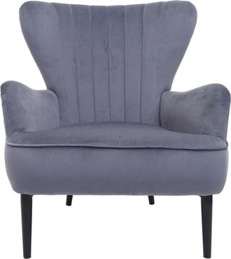 Hhg Hhg - Sill&oacute;n 737, Sill&oacute;n De C&oacute;ctel Sill&oacute;n Tapizado, Terciopelo (280g/m&sup2;), Gris