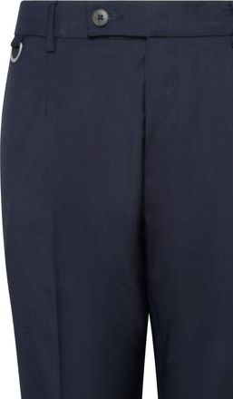 low brand Mens Trousers Slim Carrot Navy Cotton