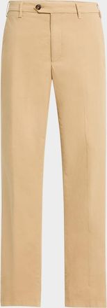 Canali Mens Straight Fit Flat-Front Pants