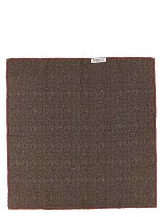 Brunello Cucinelli Mens Brown Silk Scarf