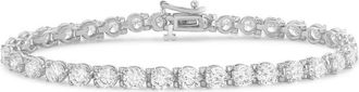 Diana M. Jewels 14kt white gold 5cts round lab grown diamond 3-prong tennis bracelet