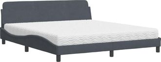 vidaXL Vidaxl - Cama Con Colch&oacute;n Terciopelo Gris Oscuro 180x200 Cm