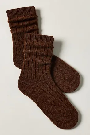 Hansel From Basel Ribbed Cashmere Blend Crew Socks