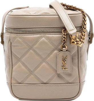 Saint Laurent Pre-owned Cross Body Bags, female, Brown, Size: ONE SIZE Pre-owned Quilted Vanity Bag
