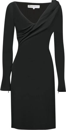 J.W.Anderson Zwarte Mini-jurk met Lange Mouwen - Dames - Casual kleedjes - Zwart - 2XS - Kleedjes