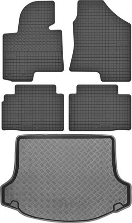 OEM Juego De Alfombrillas De Goma Para Coche Y Alfombrilla Para Maletero Para Kia Sportage Iii Suv (2010-2015)