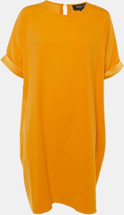 Paule Ka Orange Crepe Shift Dress