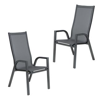 ED&Egrave;N JARD&Iacute; Pack 2 sillones de exterior apilable antracita
