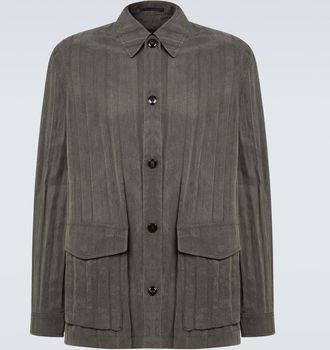 Giorgio Armani Pleated canvas overshirt